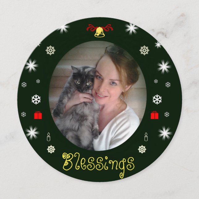 Blessings and Peace Bauble Card by RoseWrites (Framsida)