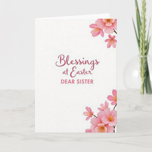 Blessings At Easter Sister Card Kort (Framsida)