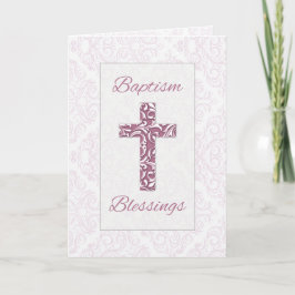 Blessings Blue Kor Damask Swirls Kort