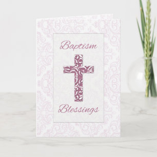 Blessings Blue Kor Damask Swirls Kort