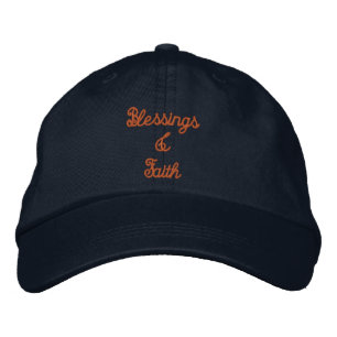 Blessings Faith-text önskemål tryckt Snyggt-Hat Broderad Keps