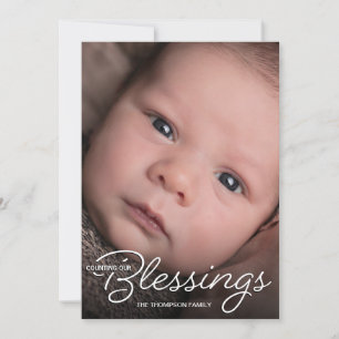Blessings Jul Baby Photo Birth Notice Meddelande