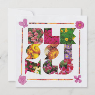 BLESSINGS Vit och Blommigt Brev Helgdag Kort