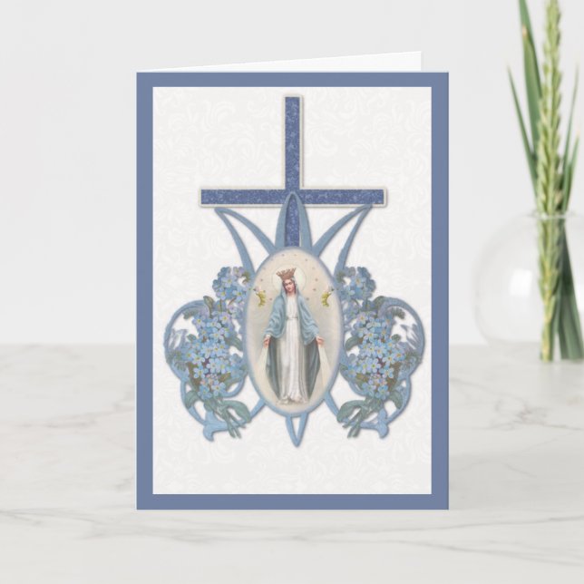 Blet Virgin Mary Mor med blomsterkort Kort (Framsida)