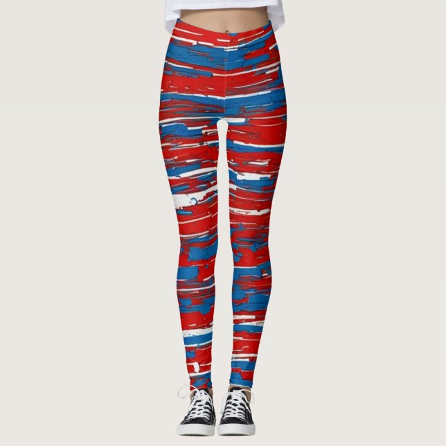 Bleu-Blanc-Rouge Canadiens Hockey! Leggings (Framsida)
