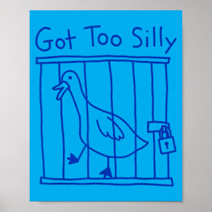 Blev För Dum Gås Meme Rolig Anka Gås Fågel Poster