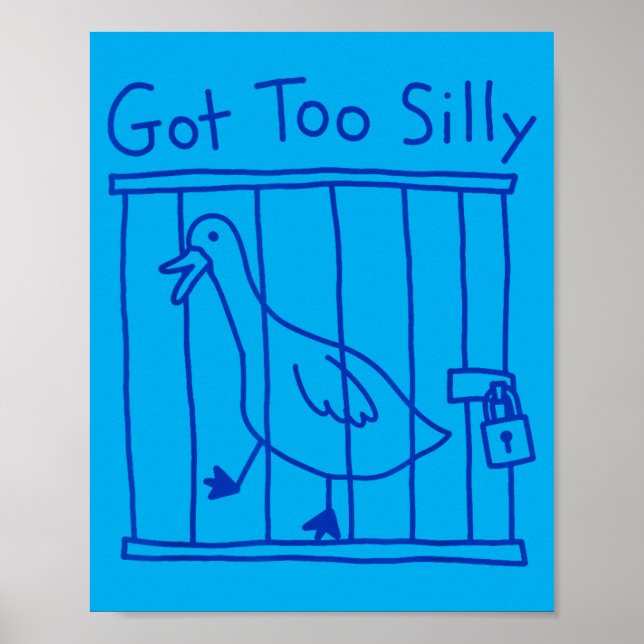 Blev För Dum Gås Meme Rolig Anka Gås Fågel Poster (Framsidan)