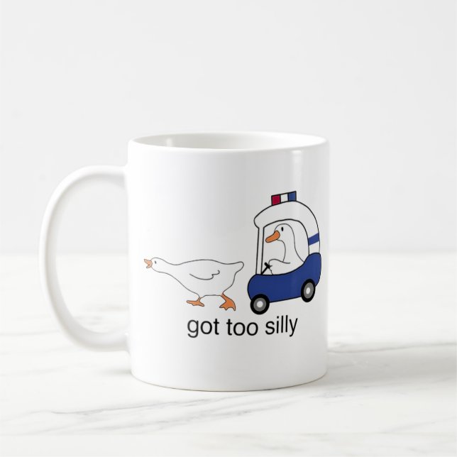 Blev För Dum Rolig Gås Polis Humor Kaffemugg (Vänster)