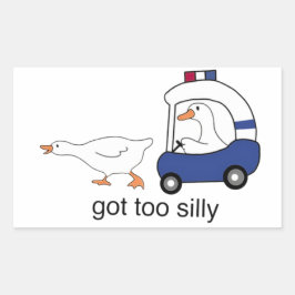 Blev För Dum Rolig Gås Polis Humor Rektangulärt Klistermärke