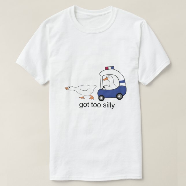 Blev För Dum Rolig Gås Polis Humor T Shirt (Design framsida)