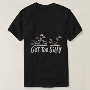 Blev För Dum Rolig Gås Polis Humor T Shirt