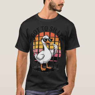 Blev för dum rolig gås retro singlar fånge fågel t shirt