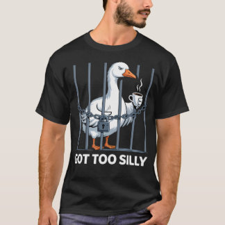 Blev för dumt humor pun tokig gås t shirt