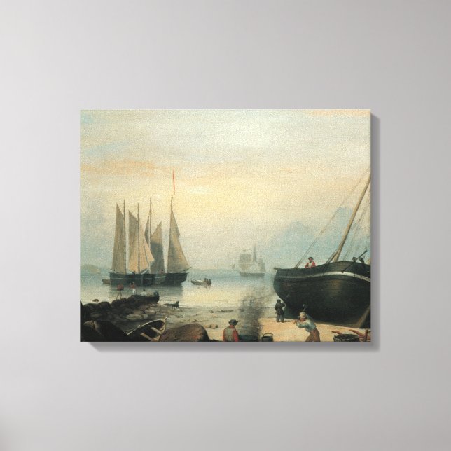 Blev för reparationer, Duncan's Point, Gloucester Canvastryck (Framsida)