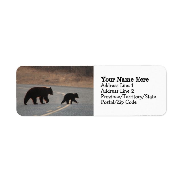 BLHI Black Bears på motorväg Returadress Etikett (Framsidan)