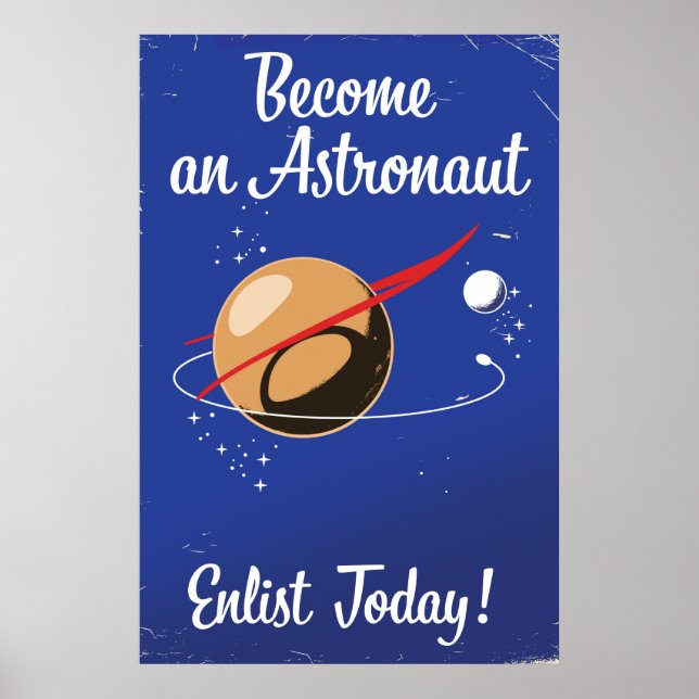 Bli astronaut, anmäl dig idag! poster (Framsidan)