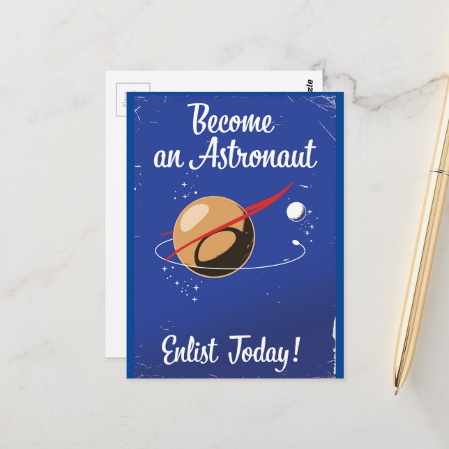 Bli astronaut, anmäl dig idag! vykort (Fram/Back In Situ)
