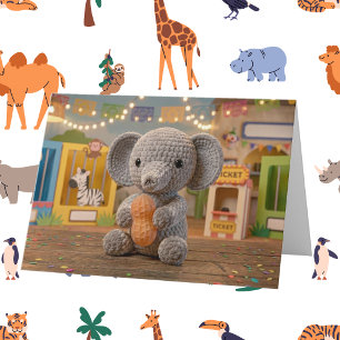 Bli Bättre Snart Zoo Elefant och Målarsida Kort