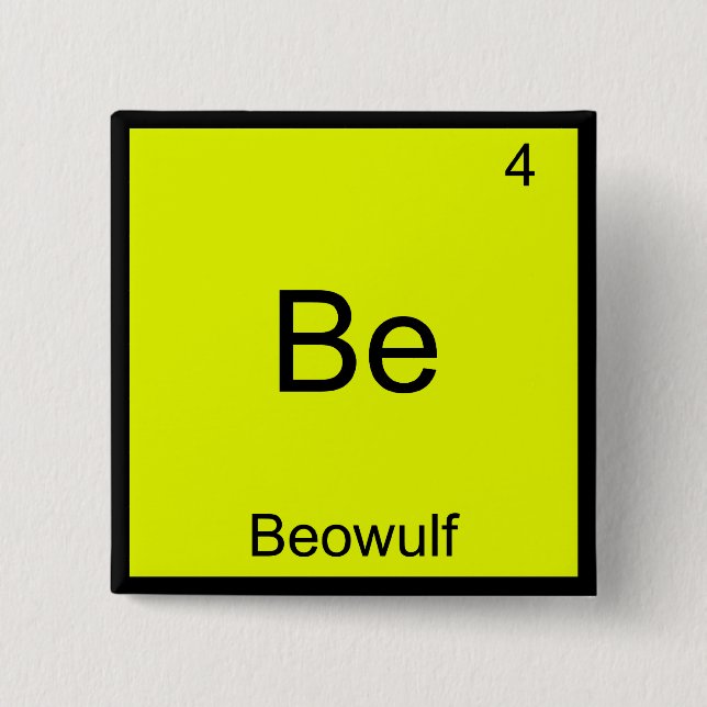 Bli - Beowulf Funny Chemistry Inslag-symbol Knapp (Framsida)