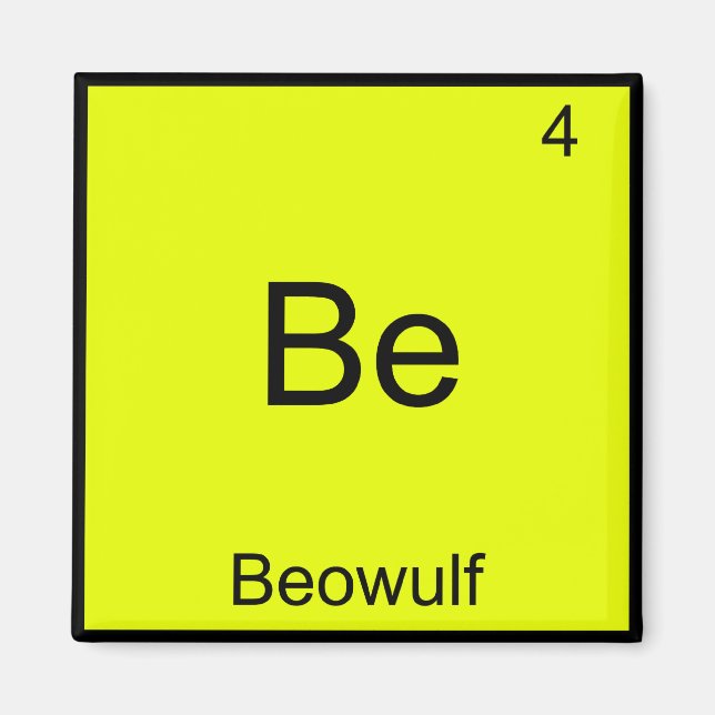 Bli - Beowulf Funny Chemistry Inslag Symbol Tee Magnet (Framsidan)