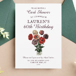 Bli Bouquet Shower med post 60:e födelsedag Inbjudningar<br><div class="desc">Denna vackra bukettdusch i blommigten med postorderkallelse är ett fräckt och meningsfullt sätt att fira en kvinnas 60-årsdag utan att kasta ett traditionellt party. Framsidan har en klassinbjuden layout som är utformad av pulserande vattenfärgblommor, perfekt för vår eller sommarfödelsedag. På baksidan finns en söt dikt som förklarar hur en kortdusch...</div>