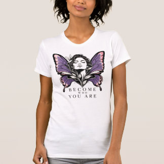 Bli den du är Fjärilskvinna Blommig T Shirt