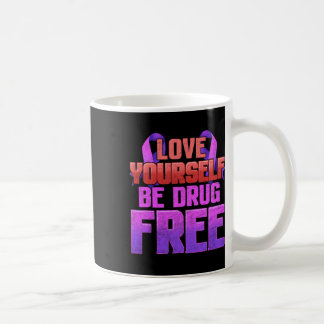 Bli drogfritt Kärlek Din egen Lila Ribbon Kaffemugg
