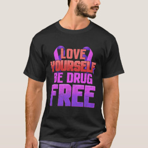 Bli drogfritt Kärlek Din egen Lila Ribbon T Shirt