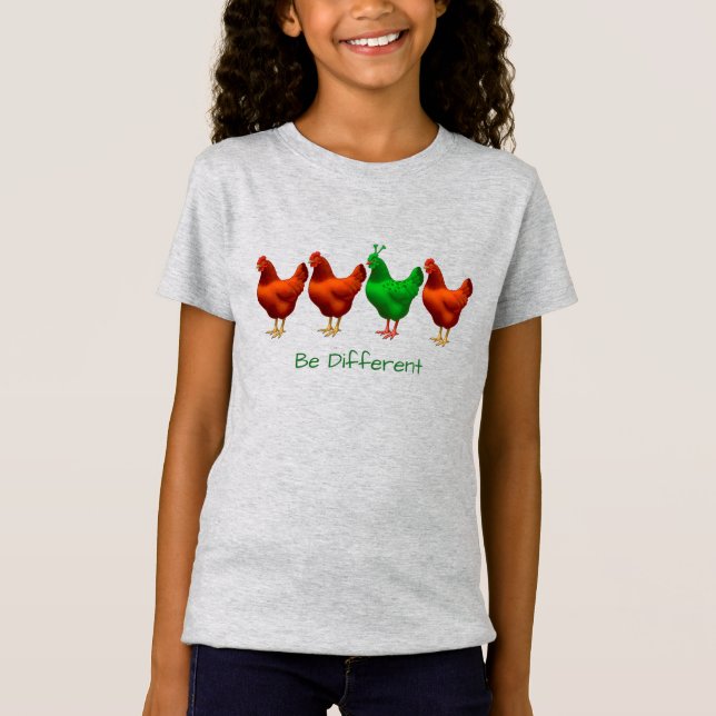 Bli en annan Grönt Martian Alien Chicken Tee (Framsida)