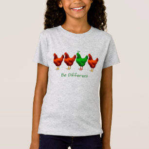 Bli en annan Grönt Martian Alien Chicken Tee Shirt
