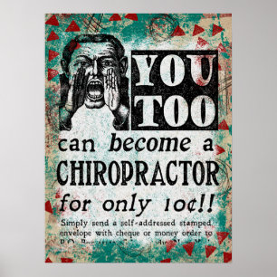 Bli en Chiropractor - Lusj Vintage annons Poster