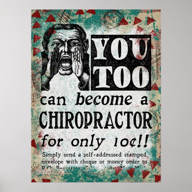Bli en Chiropractor - Lusj Vintage annons Poster (Framsidan)