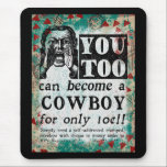 Bli en cowboy - Funny Vintage annons Musmatta<br><div class="desc">Lustigt nyfunnen vintage tidningsreklam för att ha blivit Cowboyreklam</div>