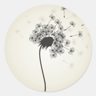 Bli en dandelion runt klistermärke