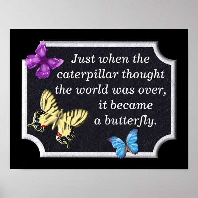 Bli en fjäril - Skriv ut Poster (Framsidan)