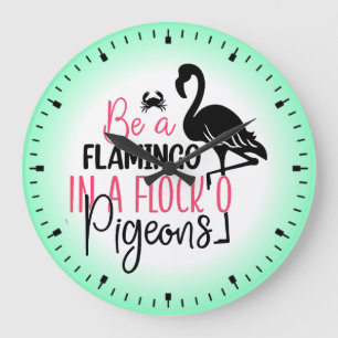 Bli en Flamingo i en Flock av svin-27308 Stor Klocka