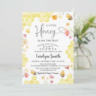 Bli En Liten Honey Baby Shower Inbjudan Tjej