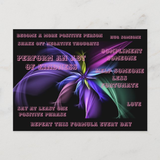 Bli en mer positiv person vykort (Framsida)