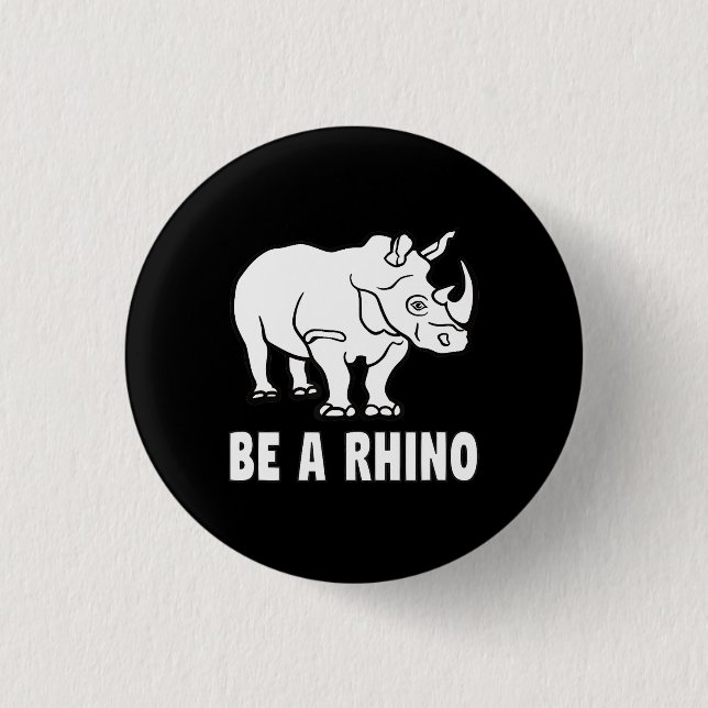 Bli en Rhino Rhinoceros Achieve Success Gift Knapp (Framsida)