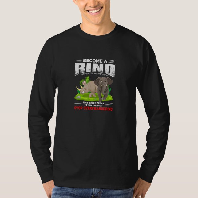 Bli en Rino - stoppa Gerrymanding T Shirt (Framsida)