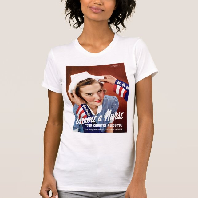 Bli en sjuksköterska tee shirt (Framsida)