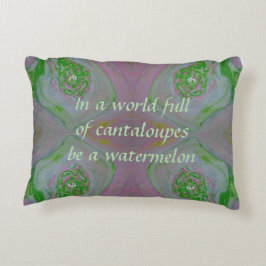 "Bli en vattenmelon" Akrylpur inspikad Prydnadskudde