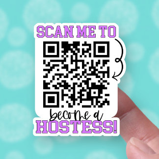 Bli ett mindre företag med Lila i Värdinna QR-kod Klistermärken