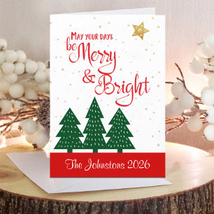 Bli ett smart skript för Bright Julgran Guld Star Helgkort