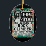 Bli ett Sten-klimat - roligt Vintage annons Julgransprydnad Keramik<br><div class="desc">Lustigt nyfunnen vintage-tidningsreklam för att ha blivit en Sten-klimat</div>