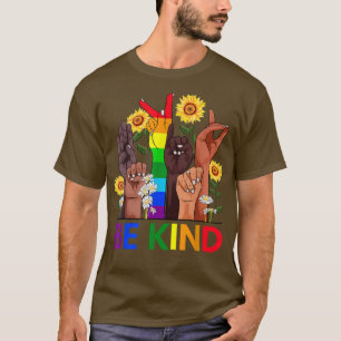 Bli ett vänligt teckenspråk för HBT BLM Solrosundh T Shirt