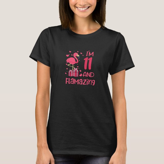Bli fantastisk fantastisk flamingo kärlek 11-årsda t shirt (Framsida)