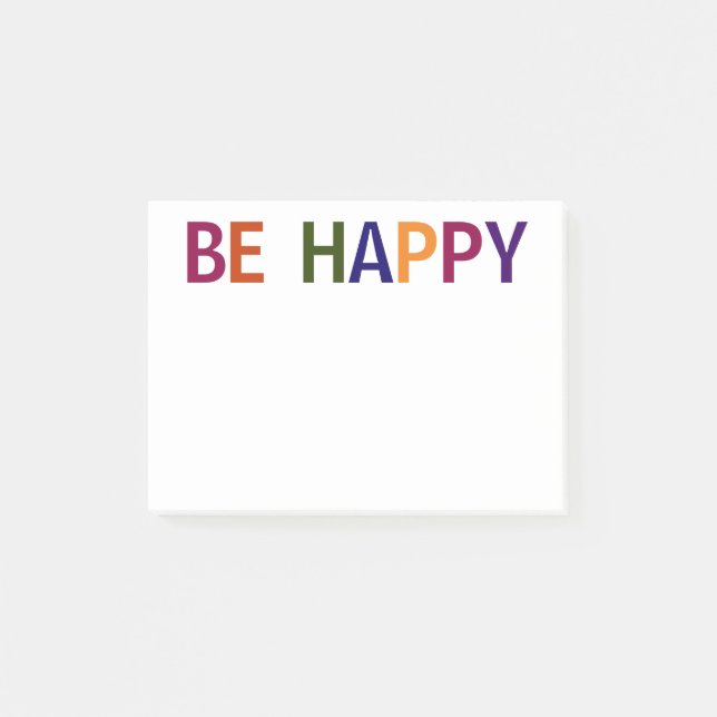 Bli flerfärgad i Lycklig 4 x 3 Post-it Block (Framsida)