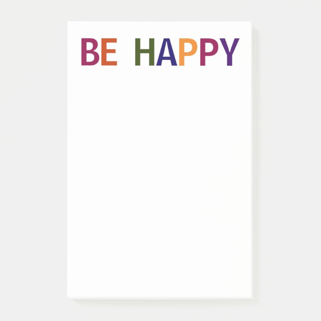 Bli flerfärgad i Lycklig 4 x 6 Post-it Block (Framsida)