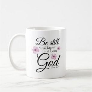 Bli fortfarande Psalm 46:10 Vattenfärgad Lila blo Kaffemugg